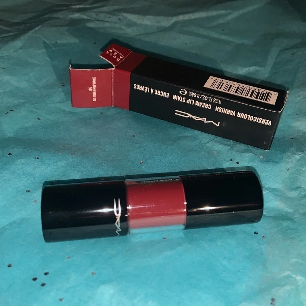 Mac cosmetics varnish in no interruptions nib lipstick makeup spring tint